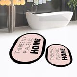 Viyana Home Dijital Baskılı Kaymaz Taban Yıkanabilir Oval Ikili Banyo Paspas Klozet Takımı, V-O-Klozet-13-Pembe, - Renkli