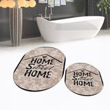 Viyana Home Dijital Baskılı Kaymaz Taban Yıkanabilir Oval Ikili Banyo Paspas Klozet Takımı, V-O-Klozet-14-Kahve, - Kahverengi - 40 x 60 cm - 60 x 100 cm