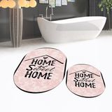 Viyana Home Dijital Baskılı Kaymaz Taban Yıkanabilir Oval Ikili Banyo Paspas Klozet Takımı, V-O-Klozet-14-Pembe, - Renkli