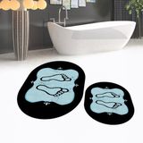 Viyana Home Dijital Baskılı Kaymaz Taban Yıkanabilir Oval Ikili Banyo Paspas Klozet Takımı, V-O-Klozet-20-Pembe, - Renkli