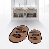 Viyana Home Dijital Baskılı Kaymaz Taban Yıkanabilir Oval Ikili Banyo Paspas Klozet Takımı, V-O-Klozet-26-Kahve, - Kahverengi - 40 x 60 cm - 60 x 100 cm