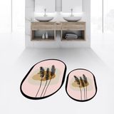 Viyana Home Dijital Baskılı Kaymaz Taban Yıkanabilir Oval Ikili Banyo Paspas Klozet Takımı, V-O-Klozet-28-Pembe, - Renkli