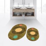 Viyana Home Dijital Baskılı Kaymaz Taban Yıkanabilir Oval Ikili Banyo Paspas Klozet Takımı, V-O-Klozet-49-Kahve, - Kahverengi - 40 x 60 cm - 60 x 100 cm
