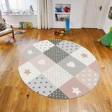 Viyana Home Dijital Baskılı Kaymaz Taban Yıkanabilir Yuvarlak Çocuk Odası Oyun Halısı, V-Y-Çocuk-10-Renkli, - 180 x 180 cm