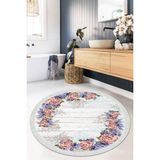 Viyana Home Dijital Baskılı Kaymaz Taban Yıkanabilir Yuvarlak Salon Halısı Mutfak Halısı Paspas VHYU-HS-454 - 160 x 160 cm - Renkli