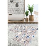 Viyana Home Dijital Baskılı Kaymaz Tabanlı Yıkanabilir 2'li Set Banya Halısı Klozet Takımı Paspas VHKZ-HT-1144 - Gri