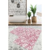 Viyana Home Dijital Baskılı Kaymaz Tabanlı Yıkanabilir 2'li Set Banya Halısı Klozet Takımı Paspas VHKZ-HT-1330 - Pembe