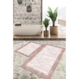 Viyana Home Dijital Baskılı Kaymaz Tabanlı Yıkanabilir 2'li Set Banya Halısı Klozet Takımı Paspas VHKZ-HT-509 - Pembe
