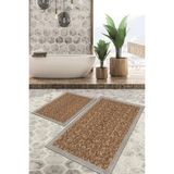 Viyana Home Dijital Baskılı Kaymaz Tabanlı Yıkanabilir 2'li Set Banya Halısı Klozet Takımı Paspas VHKZ-SD-356 - Gri