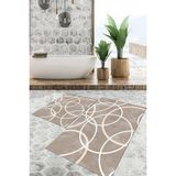 Viyana Home Dijital Baskılı Kaymaz Tabanlı Yıkanabilir 2'li Set Banya Halısı Klozet Takımı Paspas VHKZ-SD-996 - Kahverengi - 74