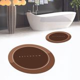 Viyana Home Dijital Baskılı Kaymaz Yıkanabilir Yuvarlak Ikili Banyo Paspas Klozet Takımı, V-Y-Klozet-01-Kahve, - Kahverengi - 100 x 60 cm
