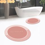 Viyana Home Dijital Baskılı Kaymaz Yıkanabilir Yuvarlak Ikili Banyo Paspas Klozet Takımı, V-Y-Klozet-01-Pembe, - 100 x 60 cm