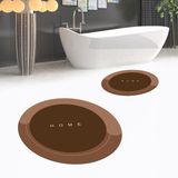 Viyana Home Dijital Baskılı Kaymaz Yıkanabilir Yuvarlak Ikili Banyo Paspas Klozet Takımı, V-Y-Klozet-03-Kahve, - Kahverengi - 100 x 60 cm