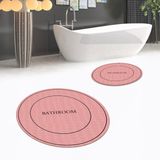 Viyana Home Dijital Baskılı Kaymaz Yıkanabilir Yuvarlak Ikili Banyo Paspas Klozet Takımı, V-Y-Klozet-04-Pembe, - Renkli