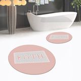 Viyana Home Dijital Baskılı Kaymaz Yıkanabilir Yuvarlak Ikili Banyo Paspas Klozet Takımı, V-Y-Klozet-07-Pembe, - Renkli