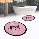 Viyana Home Dijital Baskılı Kaymaz Yıkanabilir Yuvarlak Ikili Banyo Paspas Klozet Takımı, V-Y-Klozet-10-Pembe, - Renkli