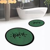 Viyana Home Dijital Baskılı Kaymaz Yıkanabilir Yuvarlak Ikili Banyo Paspas Klozet Takımı, V-Y-Klozet-10-Yeşil, - 40 x 60 cm - 60 x 100 cm