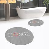 Viyana Home Dijital Baskılı Kaymaz Yıkanabilir Yuvarlak Ikili Banyo Paspas Klozet Takımı, V-Y-Klozet-12-Gri, - 40 x 60 cm - 60 x 100 cm
