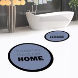 Viyana Home Dijital Baskılı Kaymaz Yıkanabilir Yuvarlak Ikili Banyo Paspas Klozet Takımı, V-Y-Klozet-13-Mavi, - 40 x 60 cm - 60 x 100 cm