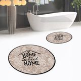 Viyana Home Dijital Baskılı Kaymaz Yıkanabilir Yuvarlak Ikili Banyo Paspas Klozet Takımı, V-Y-Klozet-14-Kahve, - Kahverengi - 40 x 60 cm - 60 x 100 cm