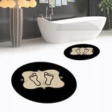 Viyana Home Dijital Baskılı Kaymaz Yıkanabilir Yuvarlak Ikili Banyo Paspas Klozet Takımı, V-Y-Klozet-20-Gold, - 40 x 60 cm - 60 x 100 cm