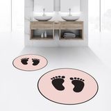 Viyana Home Dijital Baskılı Kaymaz Yıkanabilir Yuvarlak Ikili Banyo Paspas Klozet Takımı, V-Y-Klozet-21-Pembe, - Renkli