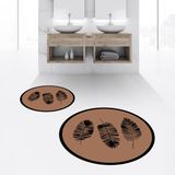 Viyana Home Dijital Baskılı Kaymaz Yıkanabilir Yuvarlak Ikili Banyo Paspas Klozet Takımı, V-Y-Klozet-26-Kahve, - Kahverengi - 40 x 60 cm - 60 x 100 cm