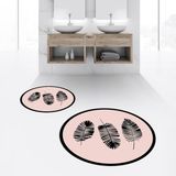 Viyana Home Dijital Baskılı Kaymaz Yıkanabilir Yuvarlak Ikili Banyo Paspas Klozet Takımı, V-Y-Klozet-26-Pembe, - Renkli