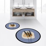 Viyana Home Dijital Baskılı Kaymaz Yıkanabilir Yuvarlak Ikili Banyo Paspas Klozet Takımı, V-Y-Klozet-28-Mavi, - Renkli