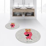 Viyana Home Dijital Baskılı Kaymaz Yıkanabilir Yuvarlak Ikili Banyo Paspas Klozet Takımı, V-Y-Klozet-34-Gri, - Renkli
