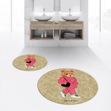 Viyana Home Dijital Baskılı Kaymaz Yıkanabilir Yuvarlak Ikili Banyo Paspas Klozet Takımı, V-Y-Klozet-34-Kahve, - Kahverengi - 40 x 60 cm - 60 x 100 cm