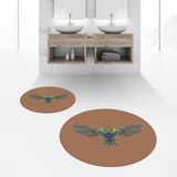 Viyana Home Dijital Baskılı Kaymaz Yıkanabilir Yuvarlak Ikili Banyo Paspas Klozet Takımı, V-Y-Klozet-37-Kahve, - Renkli