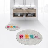 Viyana Home Dijital Baskılı Kaymaz Yıkanabilir Yuvarlak Ikili Banyo Paspas Klozet Takımı, V-Y-Klozet-41-Gri, - Renkli