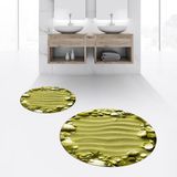 Viyana Home Dijital Baskılı Kaymaz Yıkanabilir Yuvarlak Ikili Banyo Paspas Klozet Takımı, V-Y-Klozet-47-Yeşil, - Renkli