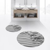 Viyana Home Dijital Baskılı Kaymaz Yıkanabilir Yuvarlak Ikili Banyo Paspas Klozet Takımı, V-Y-Klozet-48-Gri, - Renkli