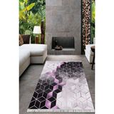 Viyana Home VH-HT-1399 Dijital Baskılı Kaymaz Taban Modern Mor 60x200 cm Salon Halı