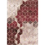 Viyana Home VH-HT-1400 Dijital Baskılı Kaymaz Taban Modern Bordo 180x280 cm Salon Halı