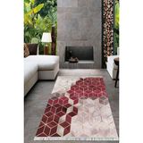 Viyana Home VH-HT-1400 Dijital Baskılı Kaymaz Taban Modern Bordo 60x100 cm Salon Halı