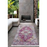 Viyana Home VH-HT-752 Dijital Baskılı Kaymaz Taban Modern Mor 40x60 cm Salon Halı