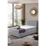 Viyana Tek Kişilik Baza Başlık Comfort Yatak Seti - Açık Gri