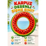 viyol marketim Karpuz Desenli Çocuk Şişme Simit 55 cm – Havuz Simidi, Deniz Simidi (3-6 Yaş)