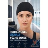 Viyol Marketim Likralı Kumaş Yüzücü Bonesi – Deniz & Havuz Için Esnek, Rahat, Hızlı Kuruyan Spor Bez Bone - Standart - Siyah