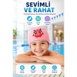 viyol marketim Lüx Kumaş Çocuk Yüzücü Bonesi Likralı Bez – Resimli Desenli, Esnek Rahat, Havuz & Deniz Bone