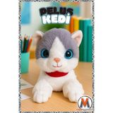 viyol marketim Peluş Kedi 35 cm – Sesli Miyavlayan, Yumuşak Oyuncak Kedi, Uyku Arkadaşı