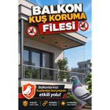 viyolmarketim 2x4 m Balkon Kuş Koruma Filesi | 12’li Montaj Seti Dahil | UV Dayanıklı Kedi Güvenlik Ağı