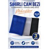 viyolmarketim 3'lü Mikrofiber Temizlik Bezi – Cam, Mutfak, Araba Silme Bezi, Çok Amaçlı Fiber Bez 40x30 Cm