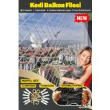 viyolmarketim Kedi Balkon Filesi 2,5x10m – Kuş Balkon Filesi, UV Dayanıklı Kedi Güvenlik Filesi, Kanca Dübel Dahil