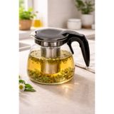 ViZKA Isıya Dayanıklı Süzgeçli Cam Demlik , Çay ve Kahve Demleme Demliği 900ml