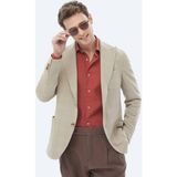 Vizon Kareli Modern Fit Yün Karışımlı Ceket - 6 Drop - 56