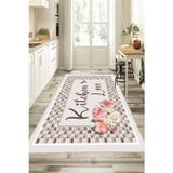 Vizon Kaymaz Tabanlı Kitchen Love Mutfak Halısı Yolluk Vh095